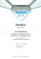 Wyróżnienie - Diamenty Forbes 2014